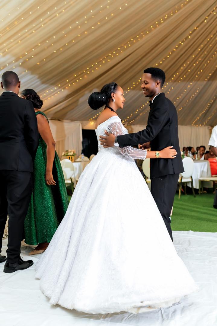 Bride and groom first dance at reception
